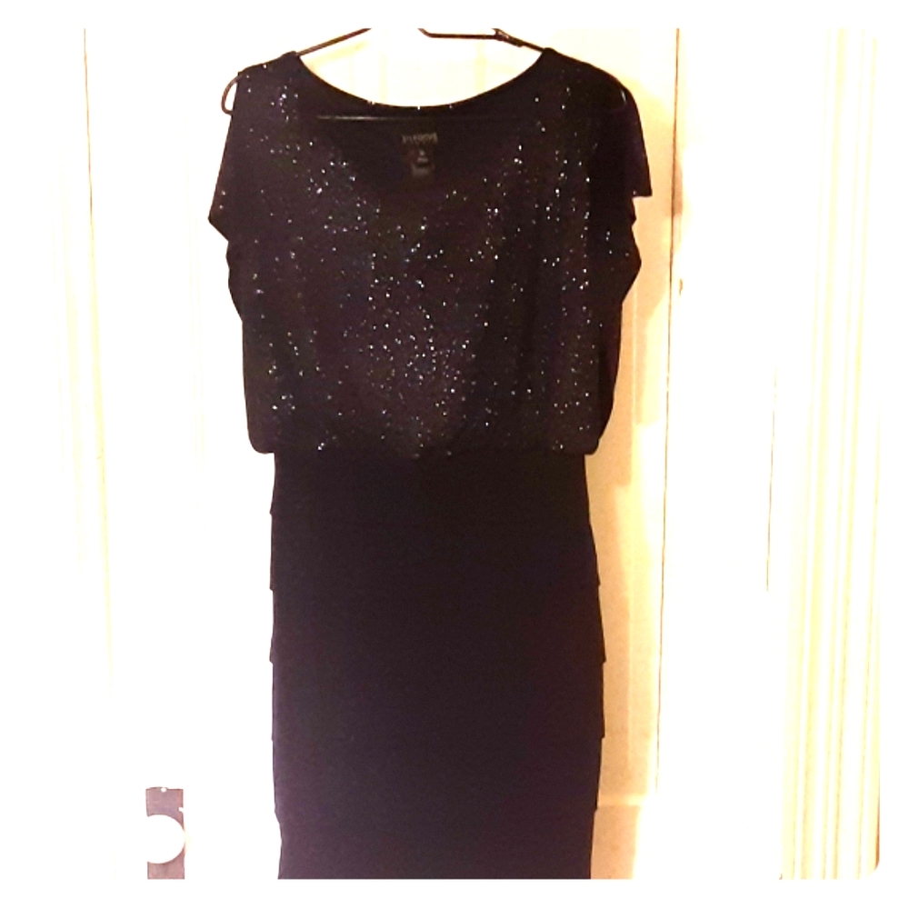 Enfocus Studio Navy Silver Cocktail Dress